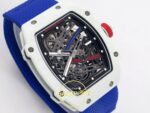 Richard Mille RM 67-02 White NTPT France Pro V2 Sağ Çapraz Kurma Kolu ve Kasa Profili Rich Factory Super Clone ETA — Kadran ve Bezel Görünümü