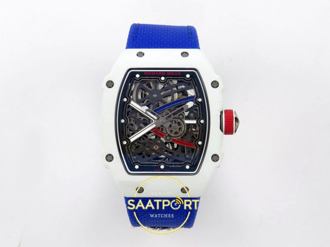 Richard Mille RM 67-02 White NTPT France Ön Cephe Kadran ve Kasa Görünümü Rich Factory Super Clone ETA — Kadran ve Bezel Görünümü