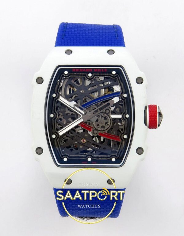 Richard Mille RM 67-02 White NTPT France Ön Cephe Kadran ve Kasa Görünümü Rich Factory Super Clone ETA