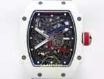 Richard Mille RM 67-02 White NTPT France İskelet Kadran ve Köprü Detayı Yakın Plan Rich Factory Super Clone ETA — Kadran ve Bezel Görünümü