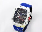 Richard Mille RM 67-02 White NTPT France Sol Çapraz Kasa ve Bezel Dokusu Rich Factory Super Clone ETA — Kadran ve Bezel Görünümü