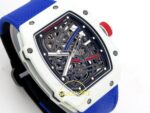 Richard Mille RM 67-02 White NTPT France Sağ Çapraz Kurma Kolu ve Kasa Profili Rich Factory Super Clone ETA — Kadran ve Bezel Görünümü