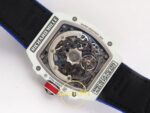Richard Mille RM 67-02 White NTPT France Arka Mekanizma Titanyum Köprü ve Çark Detayı Rich Factory Super Clone ETA — Kadran ve Bezel Görünümü