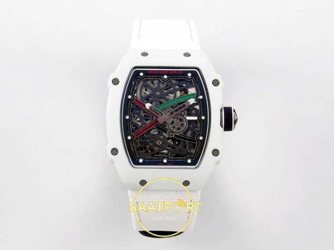 Richard Mille RM 67-02 White NTPT UAE Edition Ön Cephe Kadran ve Kasa Görünümü Rich Factory Super Clone ETA — Kadran ve Bezel Görünümü