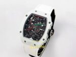 Richard Mille RM 67-02 White NTPT UAE Edition Sol Çapraz Kasa ve Bezel Dokusu Rich Factory Super Clone ETA — Kadran ve Bezel Görünümü