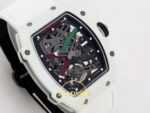 Richard Mille RM 67-02 White NTPT UAE Edition Sağ Çapraz Kurma Kolu ve Kasa Profili Rich Factory Super Clone ETA — Kadran ve Bezel Görünümü