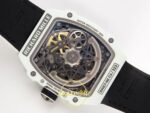 Richard Mille RM 67-02 White NTPT UAE Edition Arka Kapak Safir Cam ve CRMA7 Rotor Görünümü Rich Factory Super Clone ETA — Kadran ve Bezel Görünümü