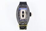 Richard Mille RM07 Ladies Black Ceramic Diamonds Bezel ZF Black ZF Factory 31.5mmx12mm Ön Cephe Kadran ve Kasa Görünümü Super — Kadran ve Bezel Görünümü