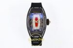 Richard Mille RM07 Ladies Black Ceramic Diamonds Bezel ZF Red ZF Factory 31.5mmx12mm Ön Cephe Kadran ve Kasa Görünümü Super Clone — Kadran ve Bezel Görünümü