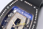 Richard Mille RM07 Ladies Black Ceramic Diamonds Bezel ZF Black ZF Factory 31.5mmx12mm Yatay Kasa, Bezel ve Kordon Bütünlüğü — Kadran ve Bezel Görünümü