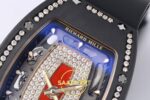 Richard Mille RM07 Ladies Black Ceramic Diamonds Bezel ZF Red ZF Factory 31.5mmx12mm Yatay Kasa, Bezel ve Kordon Bütünlüğü Super — Kadran ve Bezel Görünümü