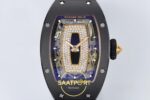 Richard Mille RM07 Ladies Black Ceramic ZF Black Dial on ZF Factory 31.5mmx12mm Sol 45 Derece Çapraz Kasa ve Bezel Profili Super — Kadran ve Bezel Görünümü