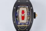 Richard Mille RM07 Ladies Black Ceramic ZF Red Dial on ZF Factory 31.5mmx12mm Sol 45 Derece Çapraz Kasa ve Bezel Profili Super — Kadran ve Bezel Görünümü