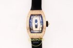 Richard Mille RM07 Ladies RG Diamonds Bezel ZF Black Diamonds ZF Factory 31.5mmx12mm Kadran İndeks ve İbre Detay Yakın Çekim — Kadran ve Bezel Görünümü