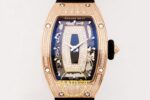 Richard Mille RM07 Ladies RG Diamonds Bezel ZF Black Diamonds ZF Factory 31.5mmx12mm Sol 45 Derece Çapraz Kasa ve Bezel Profili — Kadran ve Bezel Görünümü