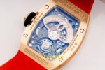 Richard Mille RM07 Ladies RG Diamonds Bezel ZF Red Diamonds ZF Factory 31.5mmx12mm Arka Kapak Gravür ve Super Clone Mekanizma — Kadran ve Bezel Görünümü