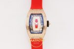 Richard Mille RM07 Ladies RG Diamonds Bezel ZF Red Diamonds ZF Factory 31.5mmx12mm Ön Cephe Kadran ve Kasa Görünümü Super Clone — Kadran ve Bezel Görünümü