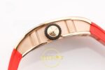 Richard Mille RM07 Ladies RG Diamonds Bezel ZF Red Diamonds ZF Factory 31.5mmx12mm Yatay Kasa, Bezel ve Kordon Bütünlüğü Super — Kadran ve Bezel Görünümü
