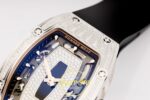 Richard Mille RM07 Ladies SS Diamonds Bezel ZF Black Diamonds ZF Factory 31.5mmx12mm Sağ 45 Derece Çapraz Kasa ve Kurma Tepesi — Kadran ve Bezel Görünümü