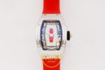 Richard Mille RM07 Ladies SS Diamonds Bezel ZF Red Diamonds ZF Factory 31.5mmx12mm Ön Cephe Kadran ve Kasa Görünümü Super Clone — Kadran ve Bezel Görünümü
