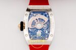 Richard Mille RM07 Ladies SS Diamonds Bezel ZF Red Diamonds ZF Factory 31.5mmx12mm Sağ Yan Kurma Tepesi ve Kasa Koruma Detayı — Kadran ve Bezel Görünümü