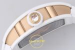 Richard Mille RM07 Ladies White Ceramic Diamonds Bezel ZF White ZF Factory 31.5mmx12mm Arka Kapak Gravür ve Super Clone Mekanizma — Kadran ve Bezel Görünümü