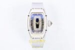 Richard Mille RM07 Ladies White Ceramic Diamonds Bezel ZF Black ZF Factory 31.5mmx12mm Ön Cephe Kadran ve Kasa Görünümü Super — Kadran ve Bezel Görünümü