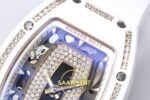Richard Mille RM07 Ladies White Ceramic Diamonds Bezel ZF Black ZF Factory 31.5mmx12mm Yatay Kasa, Bezel ve Kordon Bütünlüğü — Kadran ve Bezel Görünümü