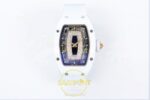 Richard Mille RM07 Ladies White Ceramic ZF Black Dial on ZF Factory 31.5mmx12mm Kadran İndeks ve İbre Detay Yakın Çekim Super — Kadran ve Bezel Görünümü