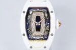Richard Mille RM07 Ladies White Ceramic ZF Black Dial on ZF Factory 31.5mmx12mm Sol 45 Derece Çapraz Kasa ve Bezel Profili Super — Kadran ve Bezel Görünümü