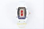 Richard Mille RM07 Ladies White Ceramic ZF Red Dial on ZF Factory 31.5mmx12mm Ön Cephe Kadran ve Kasa Görünümü Super Clone ETA — Kadran ve Bezel Görünümü