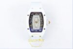 Richard Mille RM07 Ladies White Ceramic ZF White Dial on ZF Factory 31.5mmx12mm Kadran İndeks ve İbre Detay Yakın Çekim Super — Kadran ve Bezel Görünümü