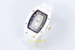 Richard Mille RM07 Ladies White Ceramic ZF White Dial on ZF Factory 31.5mmx12mm Sol 45 Derece Çapraz Kasa ve Bezel Profili Super — Kadran ve Bezel Görünümü