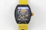 Richard Mille RM88 Tourbillon Smiley Black Ceramic RMF on Yellow ZF Factory 41mmx17mm Kadran İndeks ve İbre Detay Yakın Çekim — Kadran ve Bezel Görünümü