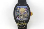 Richard Mille RM88 Tourbillon Smiley Black Ceramic RMF on Black ZF Factory 41mmx17mm Kadran İndeks ve İbre Detay Yakın Çekim — Kadran ve Bezel Görünümü