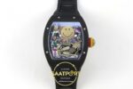 Richard Mille RM88 Tourbillon Smiley Black Ceramic RMF on Black ZF Factory 41mmx17mm Ön Cephe Kadran ve Kasa Görünümü Super Clone — Kadran ve Bezel Görünümü