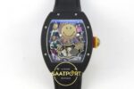 Richard Mille RM88 Tourbillon Smiley Black Ceramic RMF on Black ZF Factory 41mmx17mm Ön Cephe Kadran ve Kasa Görünümü Super Clone — Kadran ve Bezel Görünümü