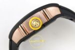 Richard Mille RM88 Tourbillon Smiley Black Ceramic RMF on Black ZF Factory 41mmx17mm Sağ Yan Kurma Tepesi ve Kasa Koruma Detayı — Kadran ve Bezel Görünümü