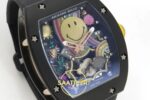 Richard Mille RM88 Tourbillon Smiley Black Ceramic RMF on Black ZF Factory 41mmx17mm Sol 45 Derece Çapraz Kasa ve Bezel Profili — Kadran ve Bezel Görünümü