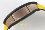 Richard Mille RM88 Tourbillon Smiley Black Ceramic RMF on Yellow ZF Factory 41mmx17mm Sol Yan Kasa Kalınlık ve Fırçalanmış Yüzey — Kadran ve Bezel Görünümü