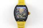 Richard Mille RM88 Tourbillon Smiley White Ceramic RMF on Yellow ZF Factory 41mmx17mm Kadran İndeks ve İbre Detay Yakın Çekim — Kadran ve Bezel Görünümü