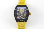 Richard Mille RM88 Tourbillon Smiley White Ceramic RMF on Yellow ZF Factory 41mmx17mm Ön Cephe Kadran ve Kasa Görünümü Super — Kadran ve Bezel Görünümü