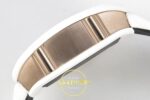 Richard Mille RM88 Tourbillon Smiley White Ceramic RMF on White ZF Factory 41mmx17mm Sol Yan Kasa Kalınlık ve Fırçalanmış Yüzey — Kadran ve Bezel Görünümü