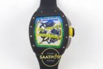 Richard Mille ZGF Custom Made RM061 Black Ceramic Green Inner ZF Factory 43mmx15mm Ön Cephe Kadran ve Kasa Görünümü Super Clone — Kadran ve Bezel Görünümü
