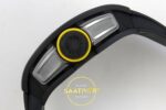 Richard Mille ZGF Custom Made RM061 Black Ceramic Green Inner ZF Factory 43mmx15mm Sağ Yan Kurma Tepesi ve Kasa Koruma Detayı — Kadran ve Bezel Görünümü