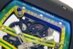 Richard Mille ZGF Custom Made RM061 Black Ceramic Green Inner ZF Factory 43mmx15mm Yatay Kasa, Bezel ve Kordon Bütünlüğü Super — Kadran ve Bezel Görünümü