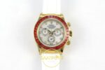 Rolex Daytona 116578SACO “Orange Sapphire” SONIC White Dial on SONIC Factory 40mmx12.5mm Ön Cephe Kadran ve Kasa Görünümü Super — Kadran ve Bezel Görünümü
