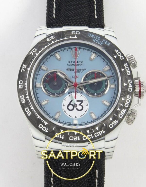 Rolex Daytona DIW SONIC Porsche 911S/T Carbon Case and SONIC Factory 40mmx12.5mm Ön Cephe Kadran ve Kasa Görünümü Super Clone ETA