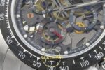 Rolex Daytona Montoya SONIC Carbon Bezel Skeleton Dial on SONIC Factory 40mmx12.2mm Yatay Kasa, Bezel ve Kordon Bütünlüğü Super — Kadran ve Bezel Görünümü