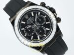 Rolex Daytona SONIC RXF Diamond bezel Black dial DD4801 SONIC Factory 40mmx12.5mm Sağ 45 Derece Çapraz Kasa ve Kurma Tepesi — Kadran ve Bezel Görünümü